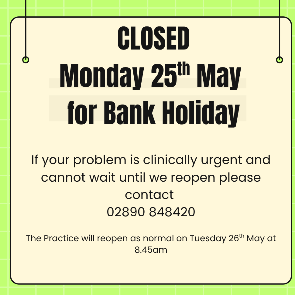 25 May Bank holiday
